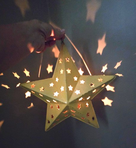 Vtg punched tin star - vtg,